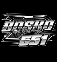 Load image into Gallery viewer, Bosko Racing - Josh Boskovich - Two Car Design - Two Position Print Tee Shirt
