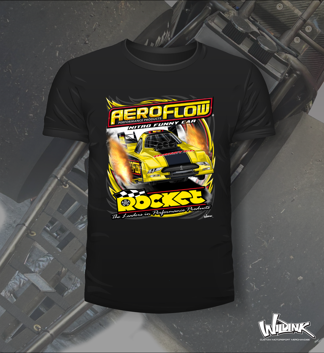 Aeroflow Nitro Funnycar - Yellow  - Tee Shirt