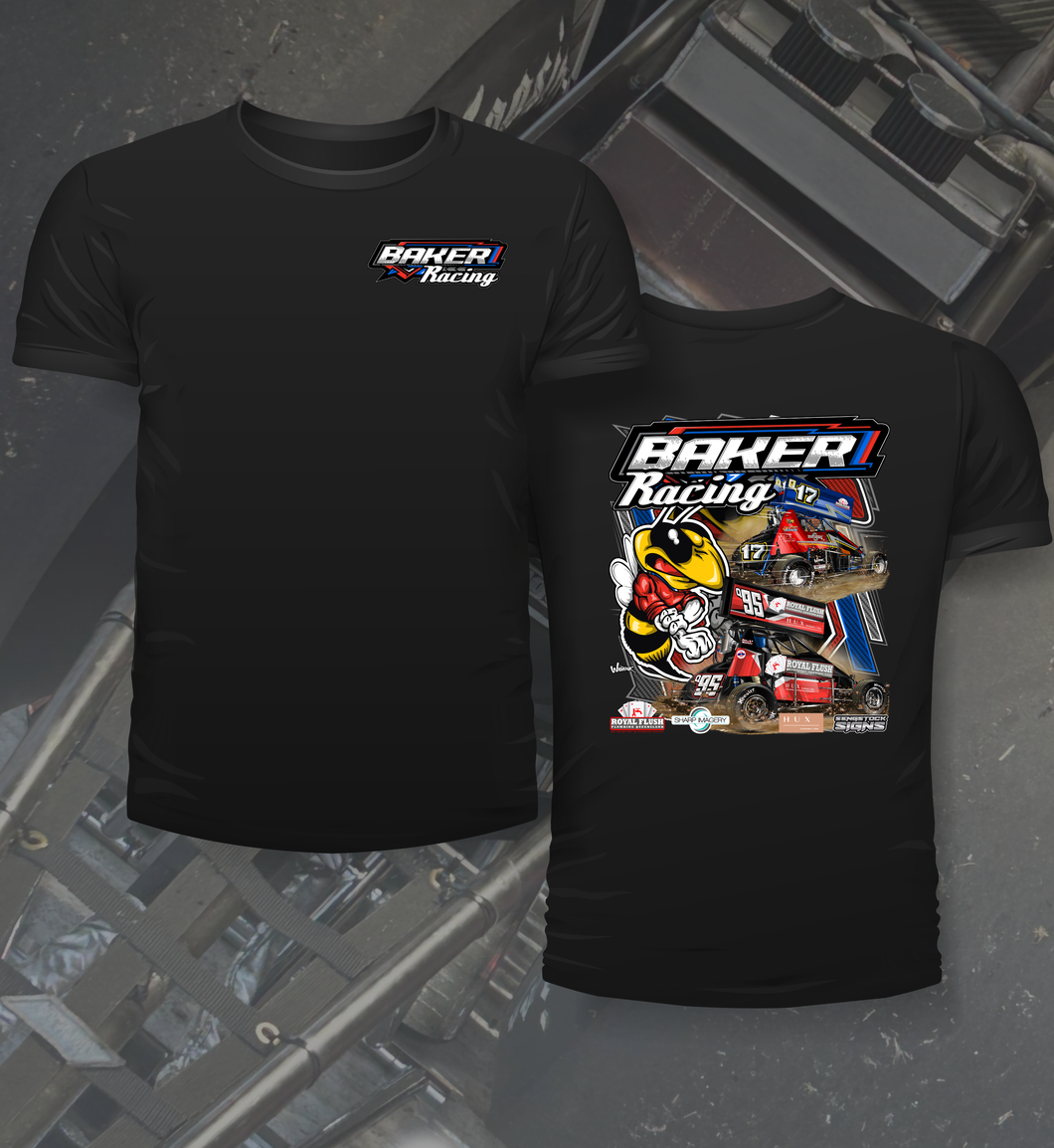 Allan Baker - Baker Racing - Microsprint - Two Position Print Tee Shirt